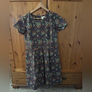 Matilda Jane Maia Ponte Dark Brown Dress with Floral Accents. NWT.